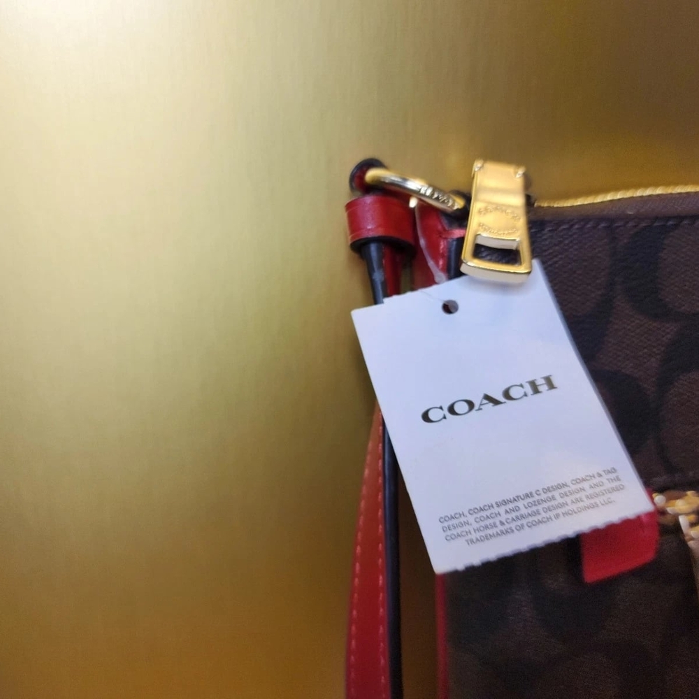 Coach Brown and Red Crossbody Bag - Picture 13 of 15